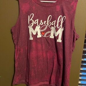 Hand designed “baseball MOM” sleeveless shirt size XL